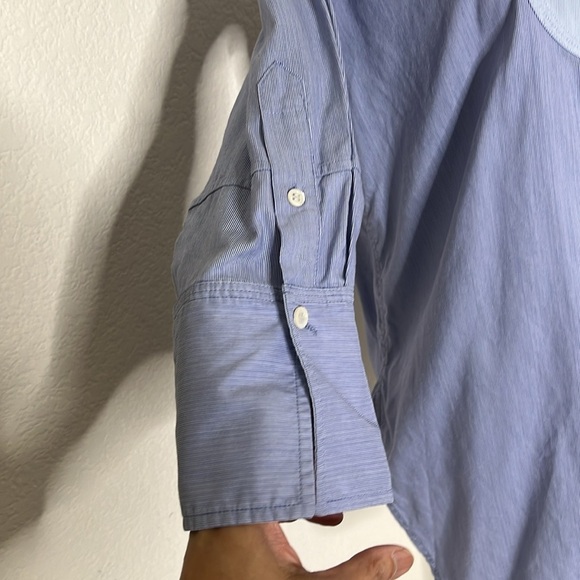 Helmut Lang Ottoman Striped Long Sleeve Shirt Buttondown Women's Medium Preppy - Picture 6 of 13